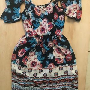 NEW Charlotte Russe Navy Blue Flower dress